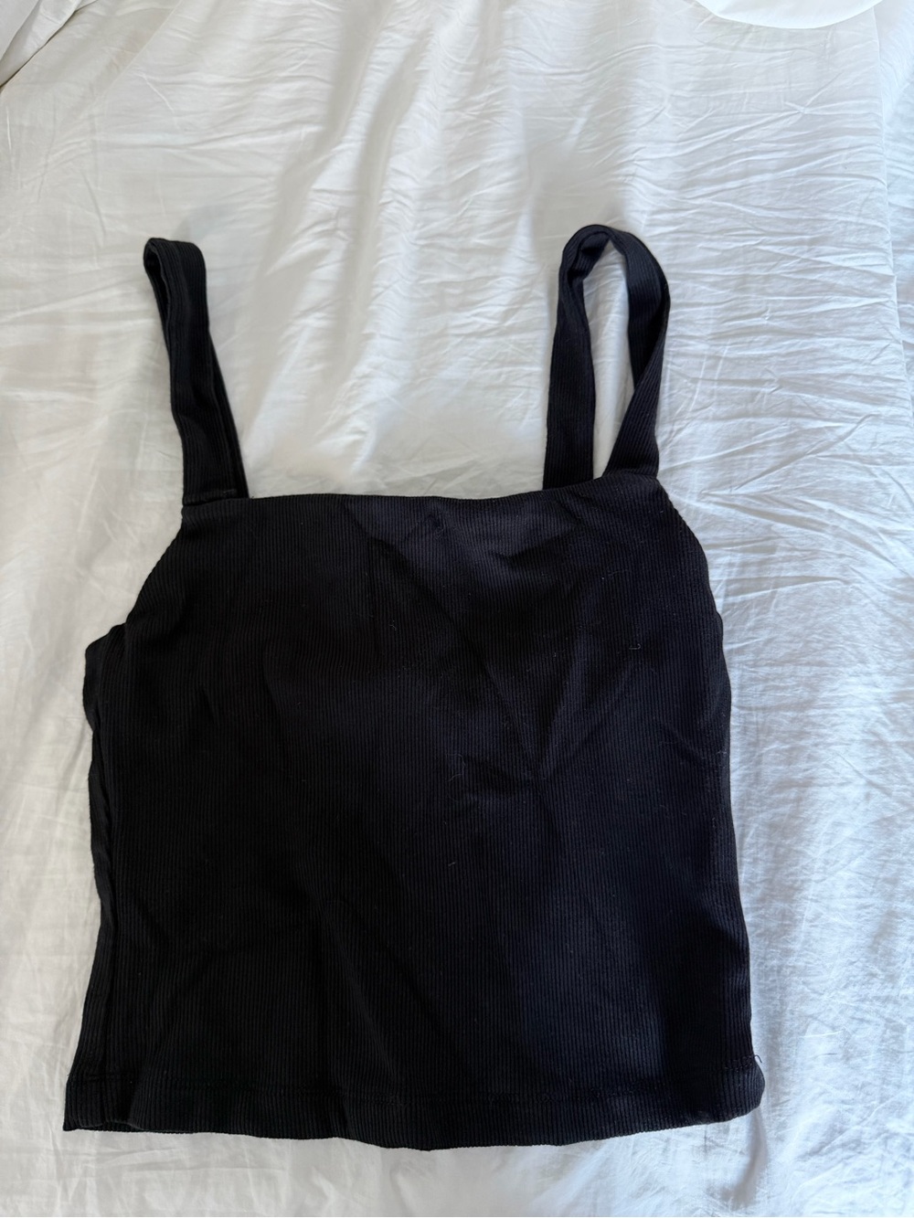 Wilfred Black Ribbed Square Neck Tank Top